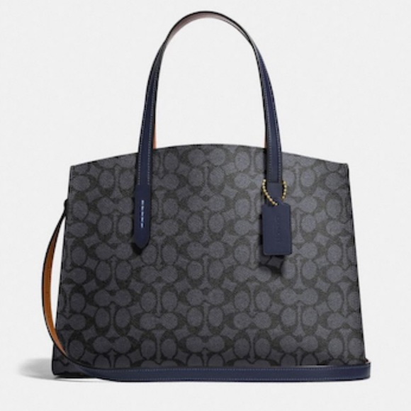 Coach Handbags - 🆕COACH Authentic Grey/Blue Signature Carryall Bag